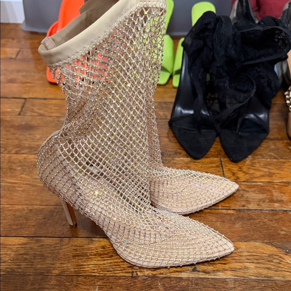 Liliana Gold Mesh Stiletto Heels